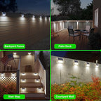 12-Pack Solar Wall Step Lights, Waterproof