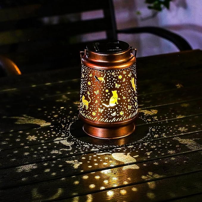Cat Solar Lantern Set, Classic Patio Lighting