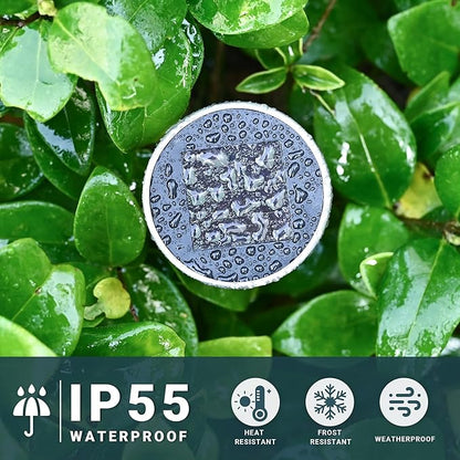 SOLPEX 16 Pack Solar Outdoor Lights Pathway, Stainless Steel Solar Lights Outdoor Waterproof,LED Landscape Lighting Walkway for Landscape/Patio/Lawn/Yard/Driveway-Cold White