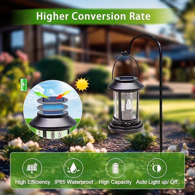 6-Pack Backyard Solar Patio Lanterns, Decorative Waterproof LED