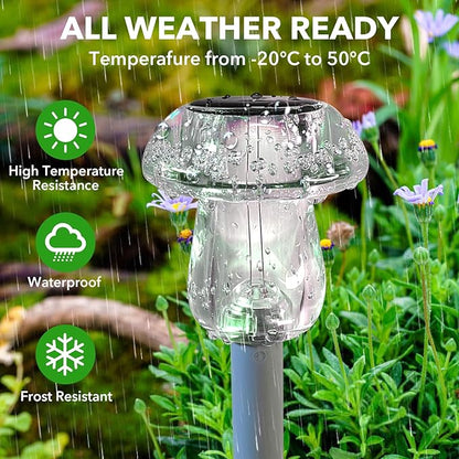Solar Lights Outdoor, 16 Pack Mushroom Lights Outside Waterproof, Solar Powered LED Lighting for Garden, Yard, Landscape, Path, Pathway, Lawn, Walkway, Driveway, Backyard Decor (Warm White)