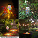 Elegant Mosaic Solar Lanterns for Yard, Waterproof LED