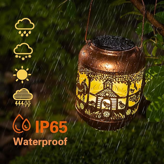 Classic Garden Solar Lanterns for Garden, Waterproof LED