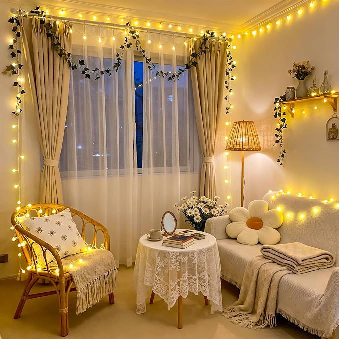 33ft Christmas LED String Lights, Waterproof Timer Lights
