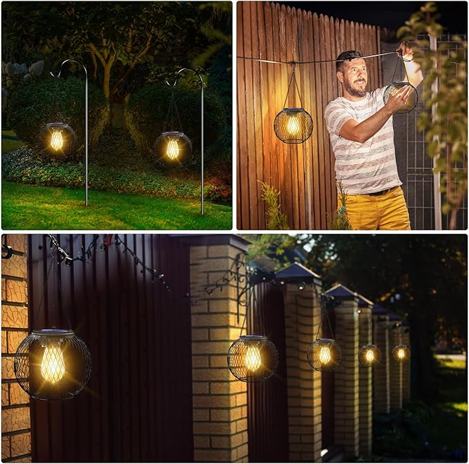 Backyard Solar Lantern Set 2-Pack, Classic Backyard Lighting