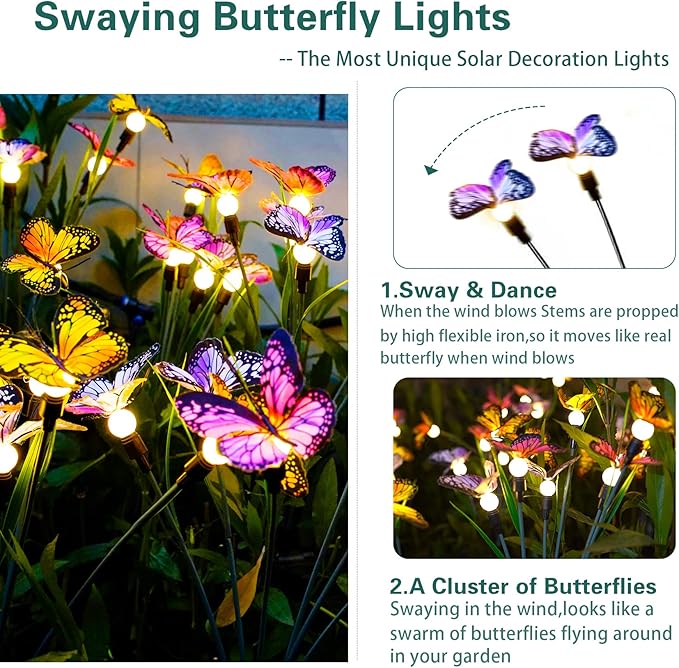 6-Pack Solar Pathway Lights, Waterproof LED Garden Lights