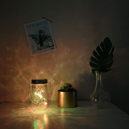 Solar Mason Jar Lights, 6 Pack 10 LED Jar Lid String Lights with 6 Hangers(No Jars), Waterproof Fairy Firefly Light for Garden, Patio, Outdoor, Yard, Lawn Decor(5 Colors)
