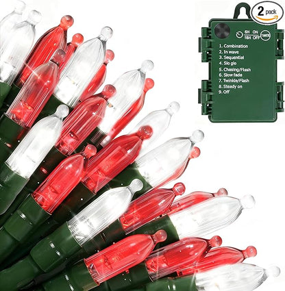 Christmas Fairy Lights 2-Pack, 18ft 50 LED Battery Twinkle Lights