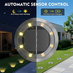Warm White Flat Solar Walkway Lights, Waterproof LED