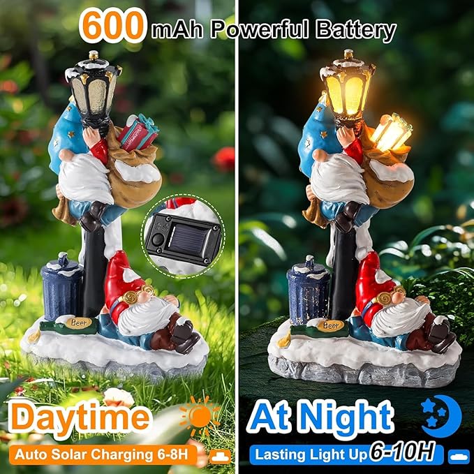 Gnome Solar Lawn Figurine Light, Waterproof