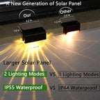 6-Pack Warm White Sleek Solar Deck Lights, Outdoor LED