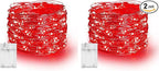 2-Pack 40ft Christmas LED String Lights, Waterproof Timer Lights