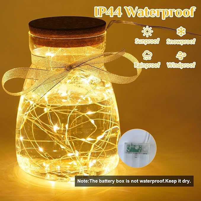 16ft Warm White String Lights for Backyard, Waterproof LED