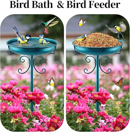 Classic Bird Bath & Feeder, Outdoor Metal