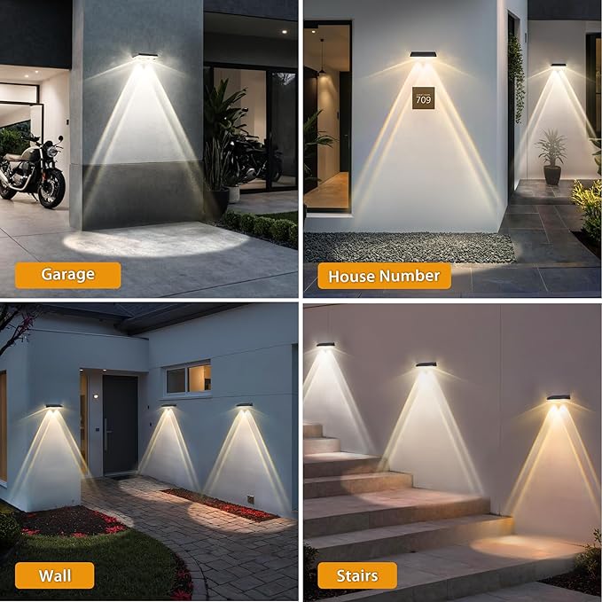Solar Fence Lights Outdoor, 16-Pack 120LM Fence Lights Solar Powered, IP67 Waterproof Dusk to Dawn Auto On/Off 12+ Hours for Outside/Backyard/Wall/Step/Patio/Deck/Pool (3000K/4000K/6000K White)
