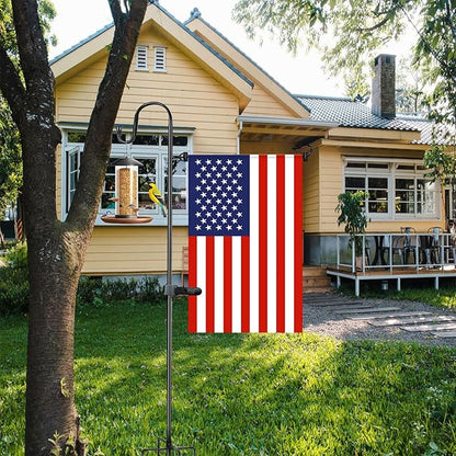 Large flag pole holder for outside house,Akeydeco house Flag Pole 1 Pack 60 Inch for 28 x 40 Flags with Shepherds Hooks for Outdoor Bird Feeder Pole with 5 Prongs Base(Without Solar Lights Flag)