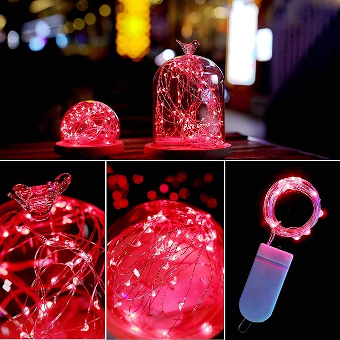 16-Pack 2ft Christmas LED String Lights, Waterproof Timer Lights