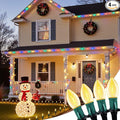 C9 Christmas Lights Outdoor, 102.8ft 80 Bulb Pathway Lights with Stakes, Warm White