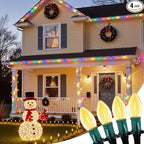 C9 Christmas Lights Outdoor, 102.8ft 80 Bulb Pathway Lights with Stakes, Warm White