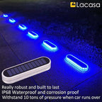 4-Pack Solar Wall Lights, Blue LED