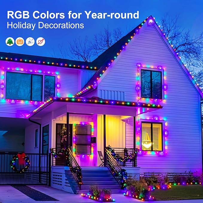 Christmas Backyard String Lights, 16ft 50 LED Waterproof