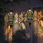 Solar Moroccan Lanterns, Backyard Hanging LED Decor
