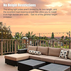 4-Pack 8ft Metal Light Poles for Patio, Heavy-Duty