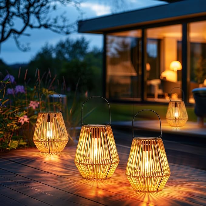 Homemory Solar Lanterns Outdoor Waterproof Hanging Lights, Outside Solar Lamp Decorative for Garden, Yard, Patio, Porch, Trees, Lawn, Pathway, Table (2)