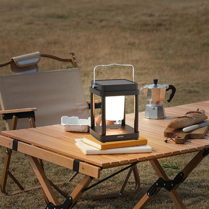 Solar Lantern Outdoor Table Lamp, Touch Control Outdoor Cordless Lantern, Solar Lanterns Waterproof Rechargeable Lanterns for Reading, Walking, Camping