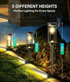 2-Pack Solar Path Lights, Outdoor Walkway LED