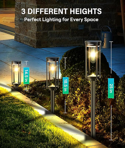 Solar Pathway Lights Outdoor 8 Pack, Bright Solar Path Lights Outside Waterproof, Sidewalk Lights Solar Powered Landscape Light for Walkway Driveway Lawn Patio Yard Garden