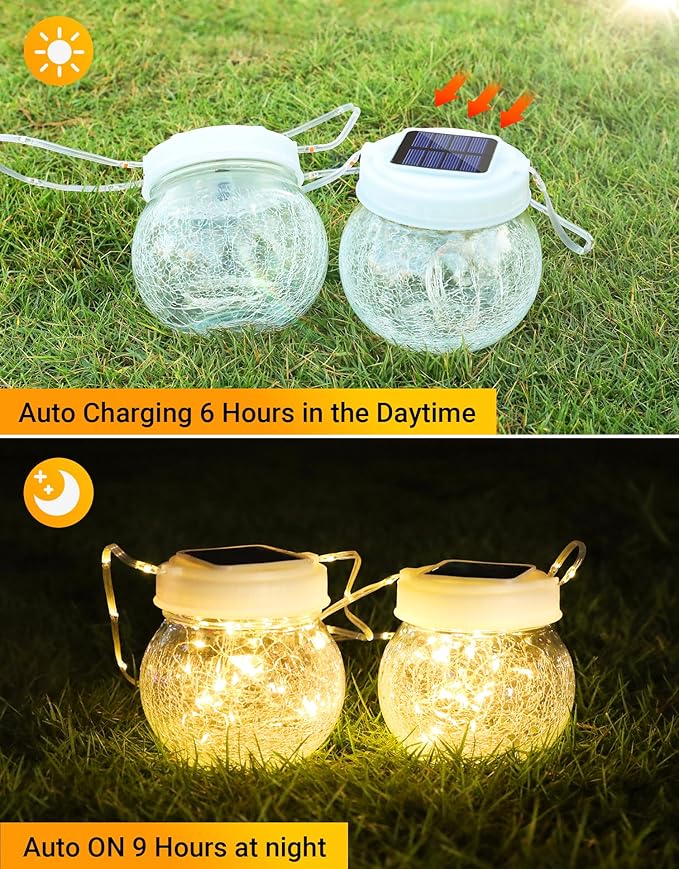 Decorative Globe Solar Lanterns for Porch, Waterproof LED