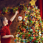 2-Pack 50 LED Christmas Twinkle Lights, 17ft Waterproof for Yard