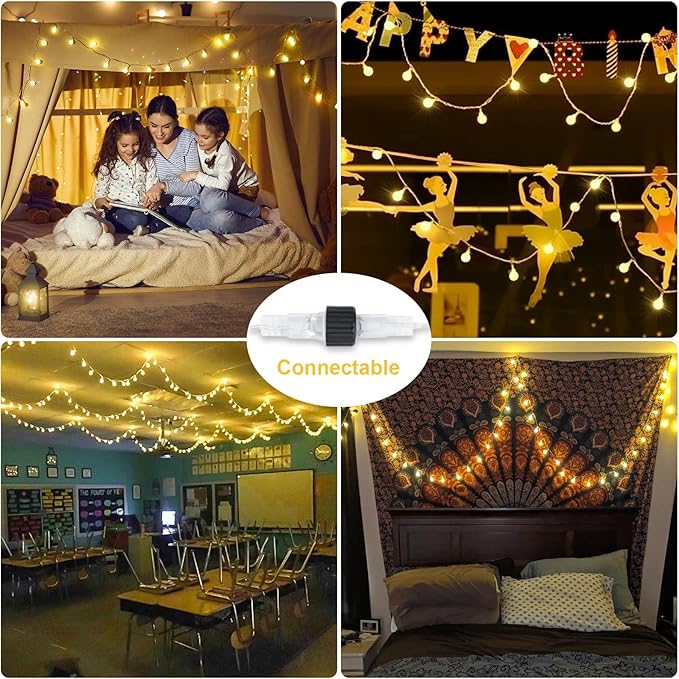 33ft Christmas LED String Lights, Waterproof Timer Lights