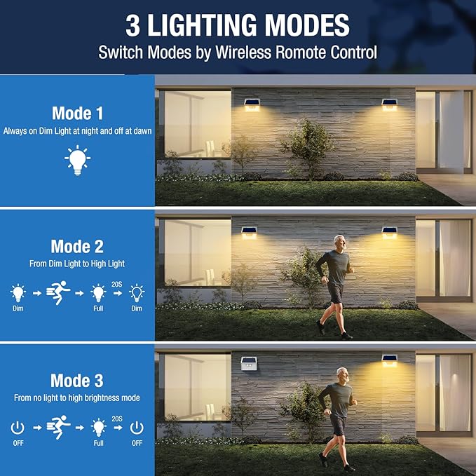 Peasur Solar Outdoor Lights [10 Pack/140LED], 3000K Warm Light Motion Sensor Outdoor Powered Security Lights 3 Working Modes Waterproof for Outside Garden Yard, White Frame
