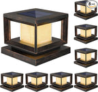 8-Pack Solar Post Cap Lights, Brown Waterproof