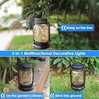 Solar Courtyard Lanterns 4-Pack, Outdoor Hanging LED Decor