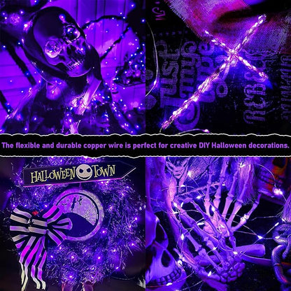 8-Pack Christmas LED String Lights, Waterproof Timer Lights