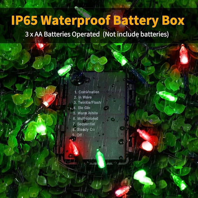 Christmas Fairy Lights 2-Pack, 50 LED Battery Twinkle Lights