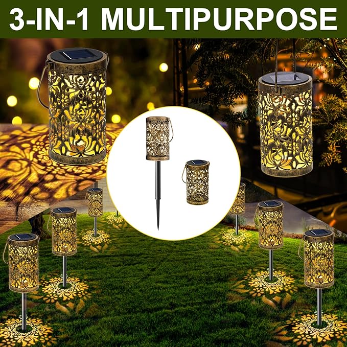 4-Pack Solar Pathway Lights, Waterproof LED Garden Lights