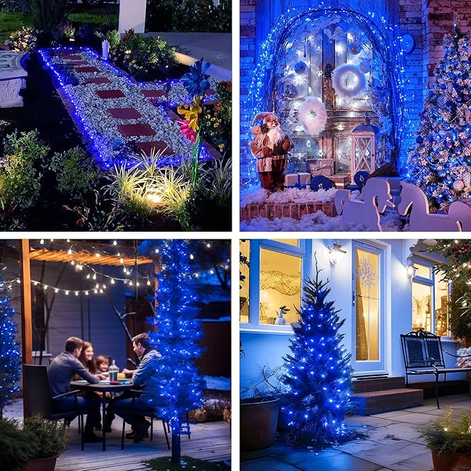 2-Pack 132ft Christmas LED String Lights, Waterproof Timer Lights