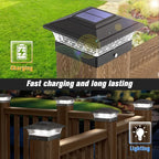 Cool White Solar Fence Post Caps 6-Pack, Patio LED