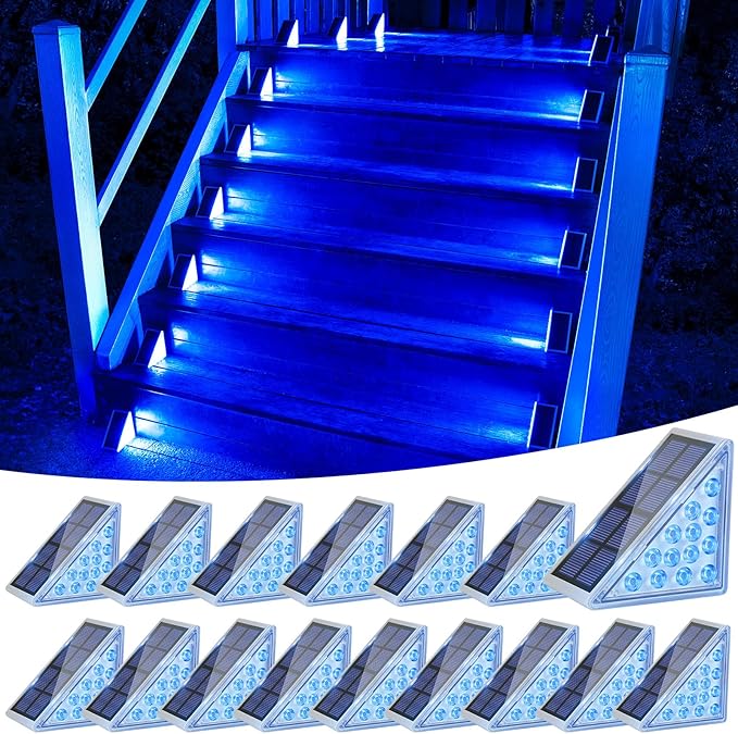 16-Pack Modern Solar Patio Lights, Outdoor LED