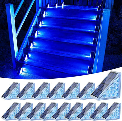 VOLISUN Solar Stair Lights 16 Pack, Solar Step Lights Outdoor, Halloween Light, LED Outdoor Step Light,Outdoor Light Decor for Stair, Deck, Front Step and Front Porch