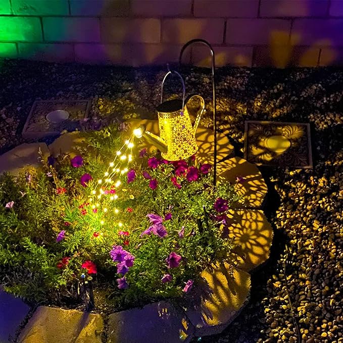 Solar Watering Can Lights, Large Retro Metal Hanging Solar Lights Outdoor Waterproof, Birthday Gifts for Women Mom Grandma Garden Decor Yard Light LED Decoration Outside for Porch Lawn Patio