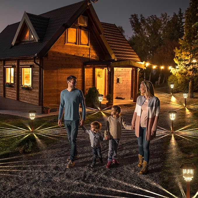 4-Pack Solar Pathway Lights, Waterproof LED Driveway Lights