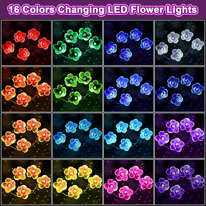 4-Pack Outdoor String Lights, 13ft Waterproof LED