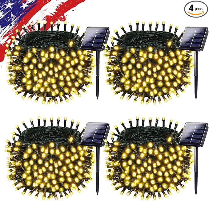 4-Pack 132ft Christmas LED String Lights, Waterproof Timer Lights