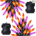 2-Pack 16ft Halloween LED String Lights, Waterproof Timer Lights