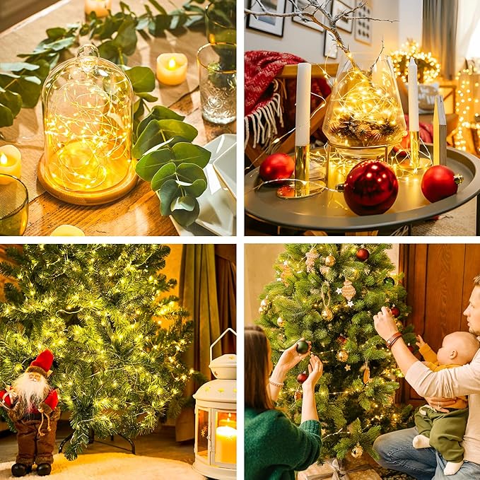 Christmas Yard String Lights 4-Pack, 16ft 50 LED Waterproof